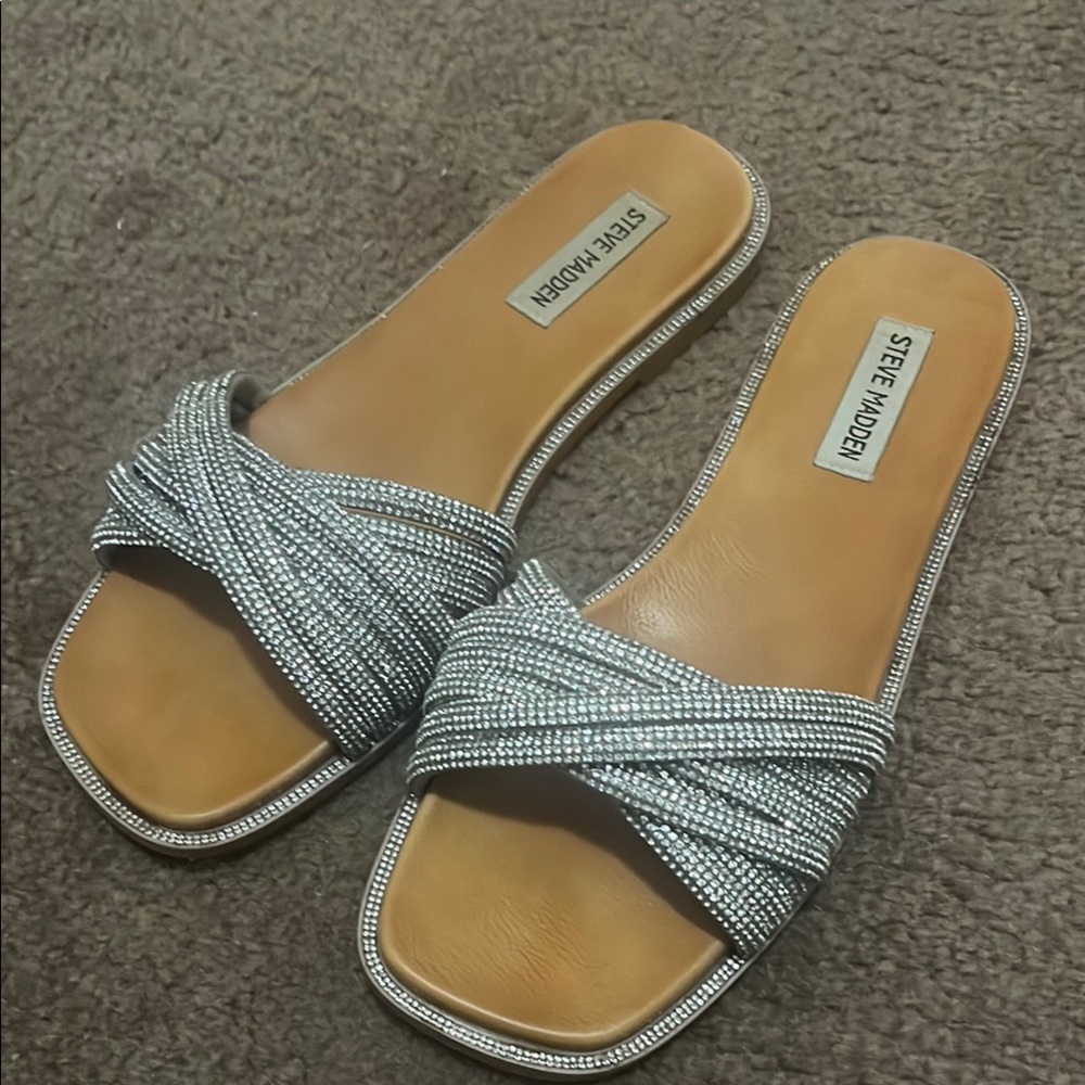 Steve Madden Silver Women's Slide Sandals